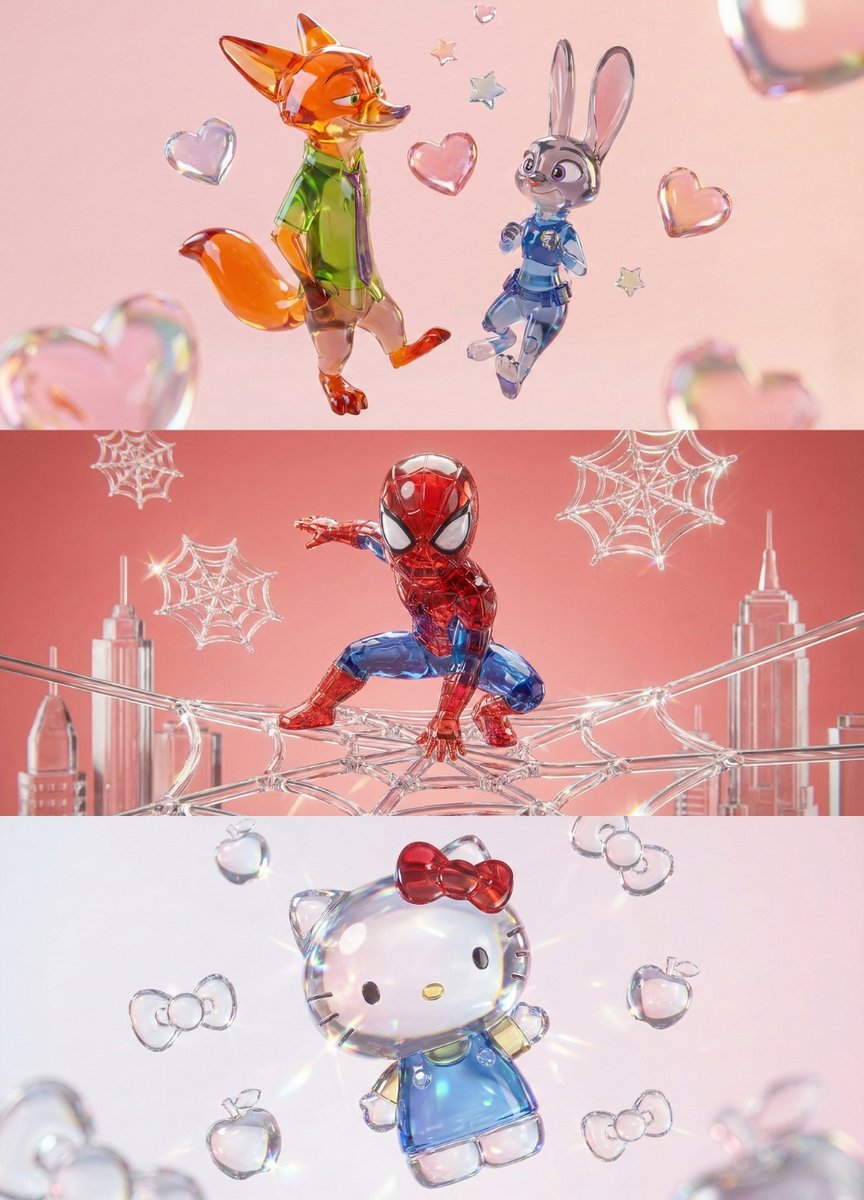 Crystal character figurines