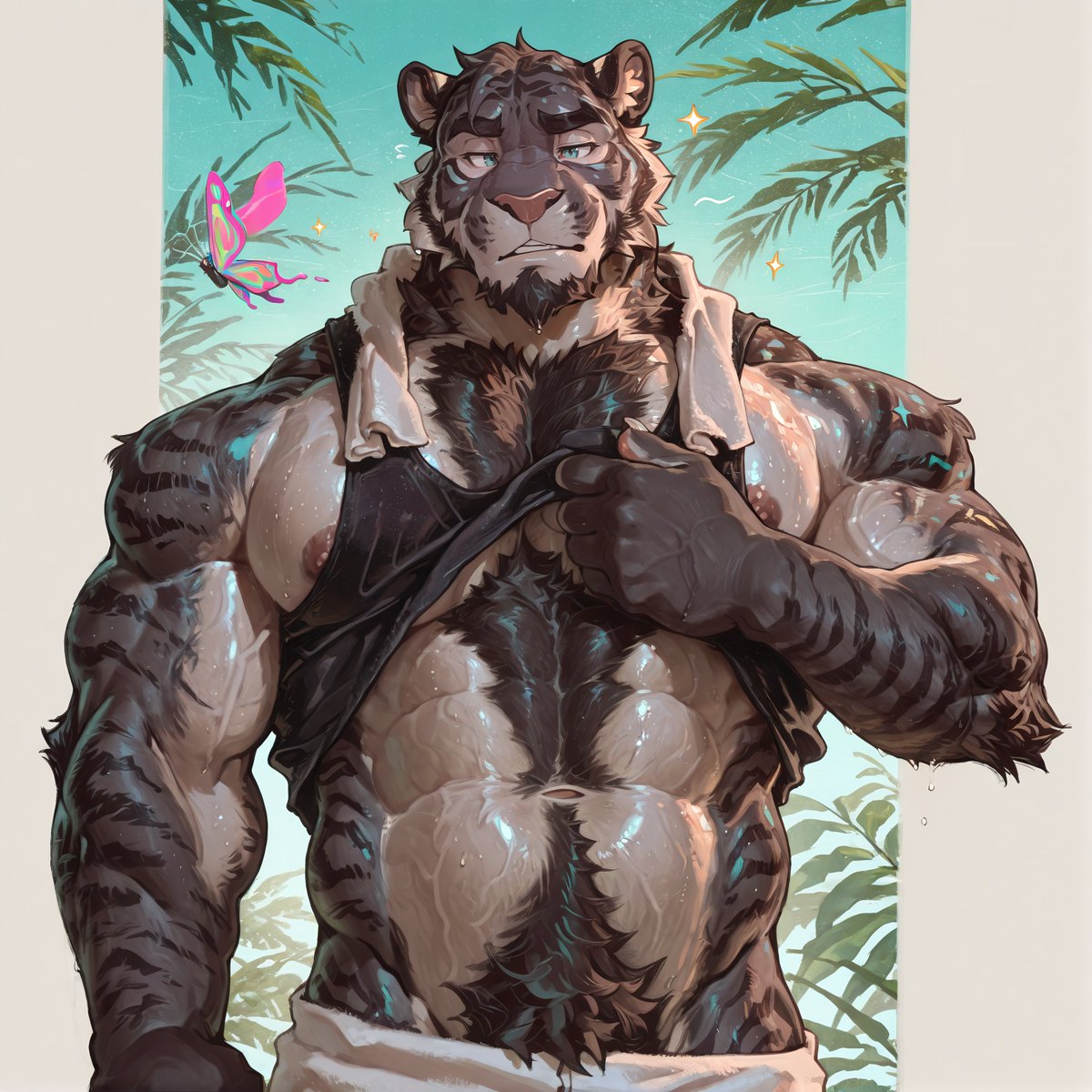 AI_Noozz's tweet photo. #AI #AIart #anthro #feline #furry #furryAI #digitalart #tiger https://t.co/doRhoXqnQX