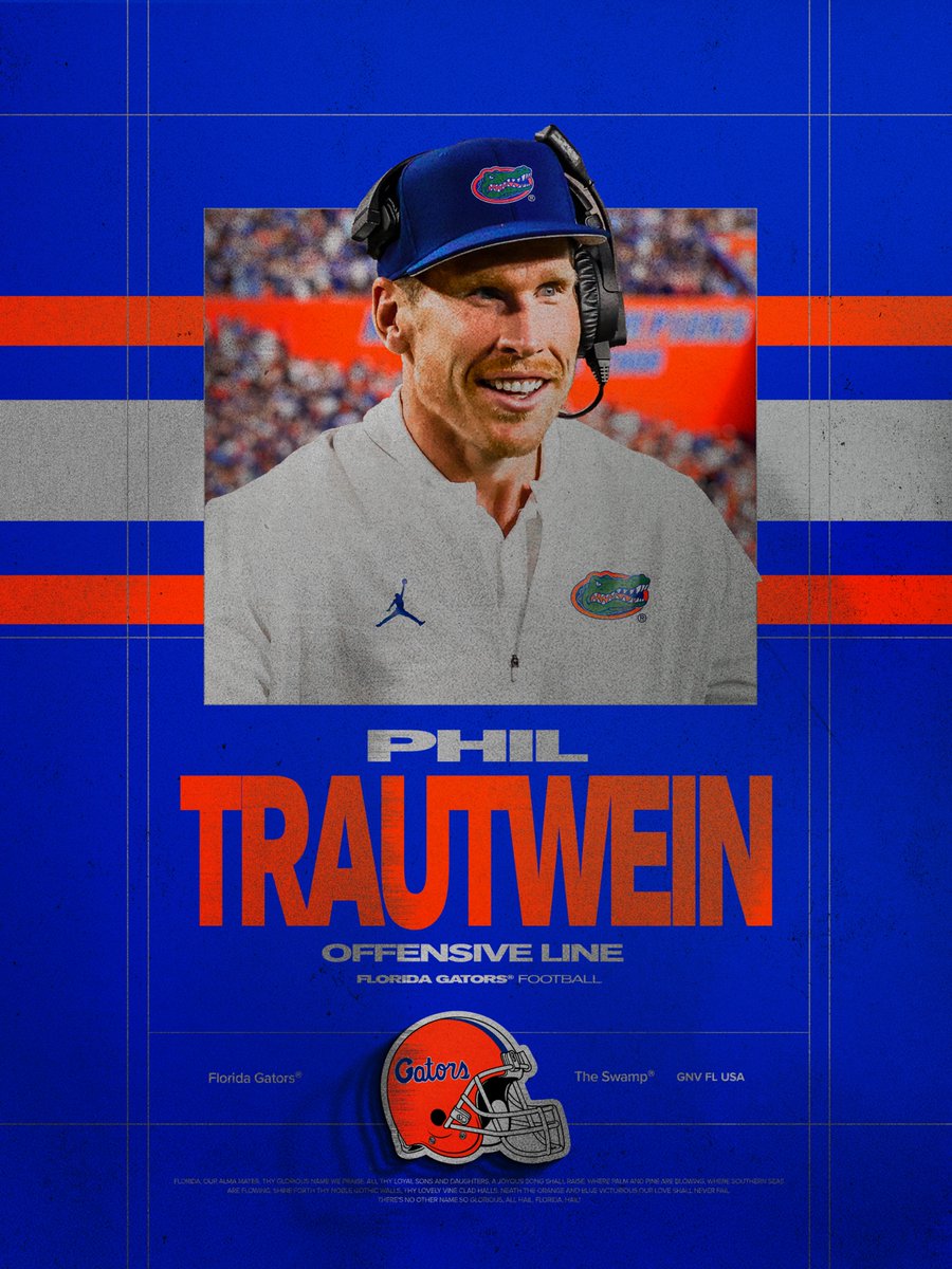 🐊

Phil Trautwein → Offensive Line 

🔗 bit.ly/4stW3oE

<a href="/CoachTrautFB/">Phil Trautwein</a> | #GoGators