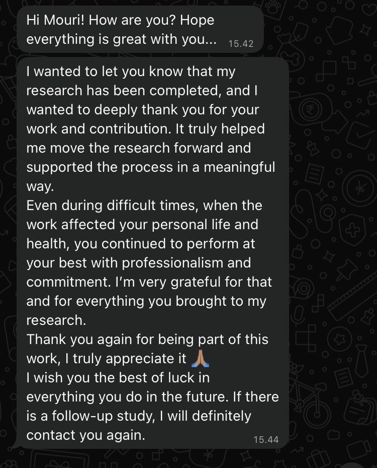 seneng banget 2 tahun kerja sama beliau di dunia penelitian. dan dalam penelitiannya gw mendapatkan perjalanan religi yang mendalam. senang dan sedih senang karena peoject nya beres. semoga ini farewell and not goodbye. sedih karena berpisah sementara dari dunia riset.