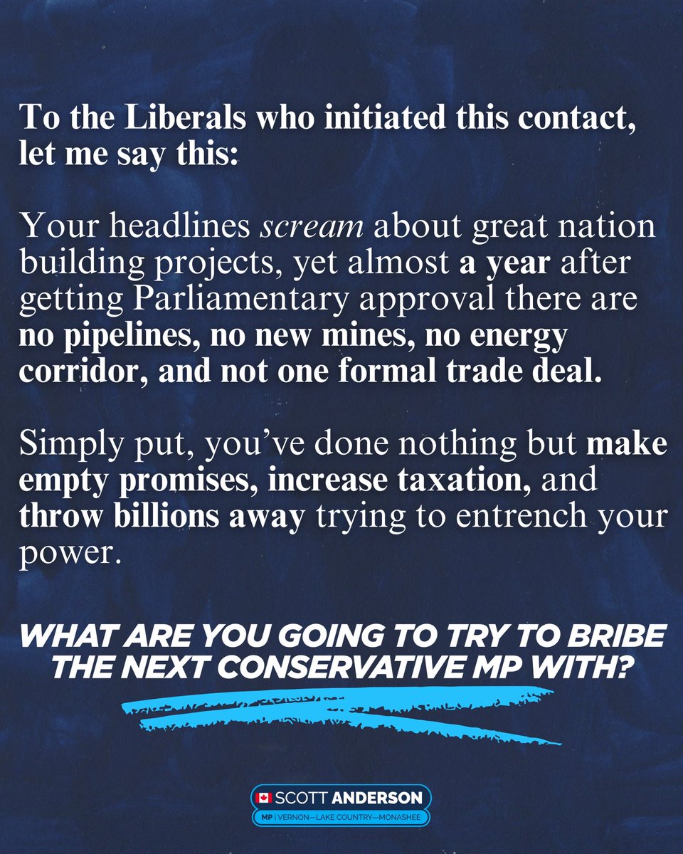 ScottAndersonMP's tweet image. It’s important for my constituents to know that I, like others, have been approached by the Liberals and asked to cross the floor to join them. This is where I stand — full post available on my Facebook page.

Thank you to all who have shared words of support 💙🇨🇦

#cdnpoli