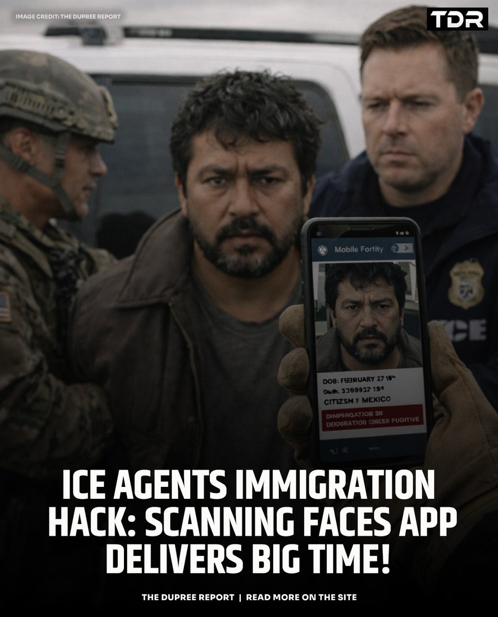 RealWayneDupree's tweet image. BREAKING: ICE agents now scan faces with phones to ID people instantly. Privacy violation or security necessity? #ICE #FacialRecognition #Privacy

Details: thedupreereport.com/2026/01/ice-fa…