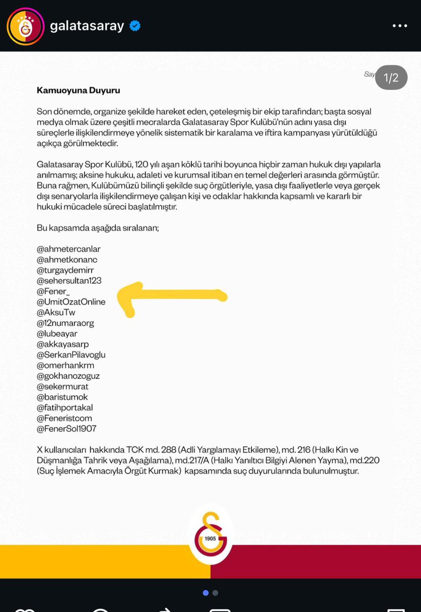 Ahlaksızlar ahlak dersi vermeye çalışıyor korku iklimi yaratmaya çalışıyorlar 2011’den bu yana Fenerbahçe ye demediğinizi bırakmadınız Fenerbahçe’yi şikayet etmediğiniz yer kalmadı istiyorsunuz ki millet sizi eleştirmesin millet hatalarınızı söylemesin korku iklimi yaratmaya