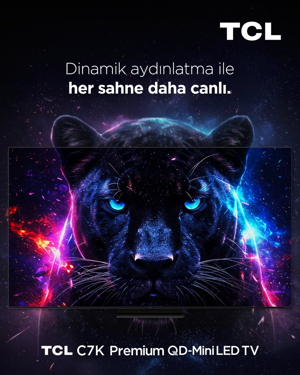 TCLElectronicTR's tweet image. C7K'nın ultra gerçekçi renkleri ve kusursuz aydınlatma teknolojisiyle büyülenmeye hazır olun.  

#TCL #TCLTV #InspireGreatness #QDMiniLED