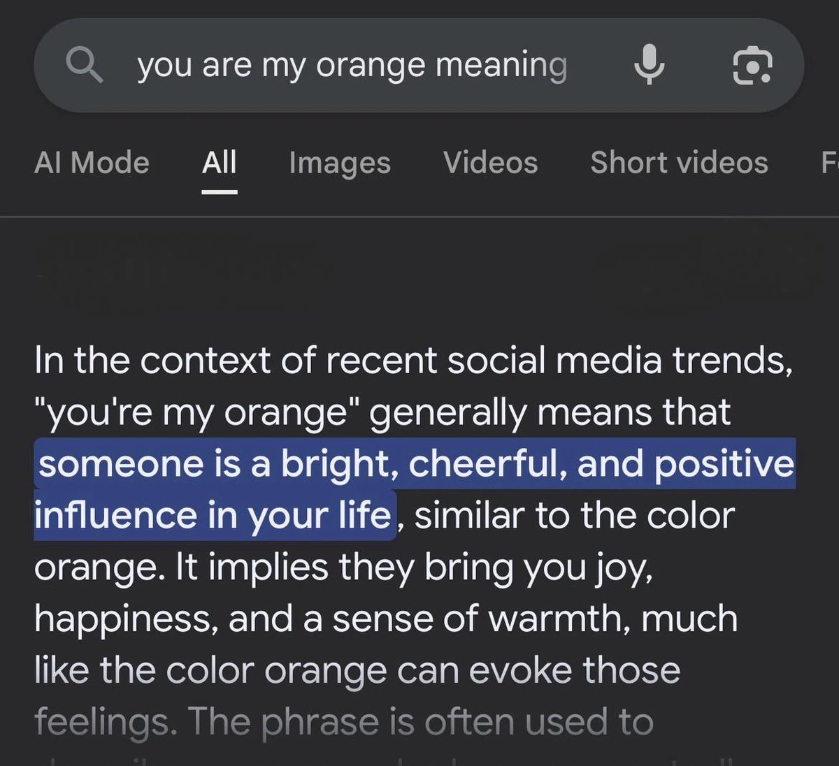 Do you know what "you are my orange" means? 🧡