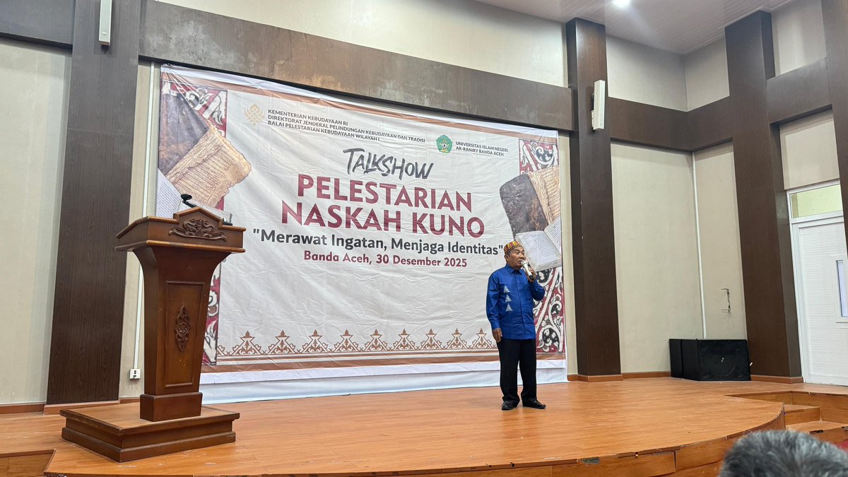 medyahus's tweet photo. Pelestarian Naskah Kuno, Bersam BPK Wil 1 Acèh dan UIN Ar Raniry Acèh https://t.co/gv5ysVU3Kx