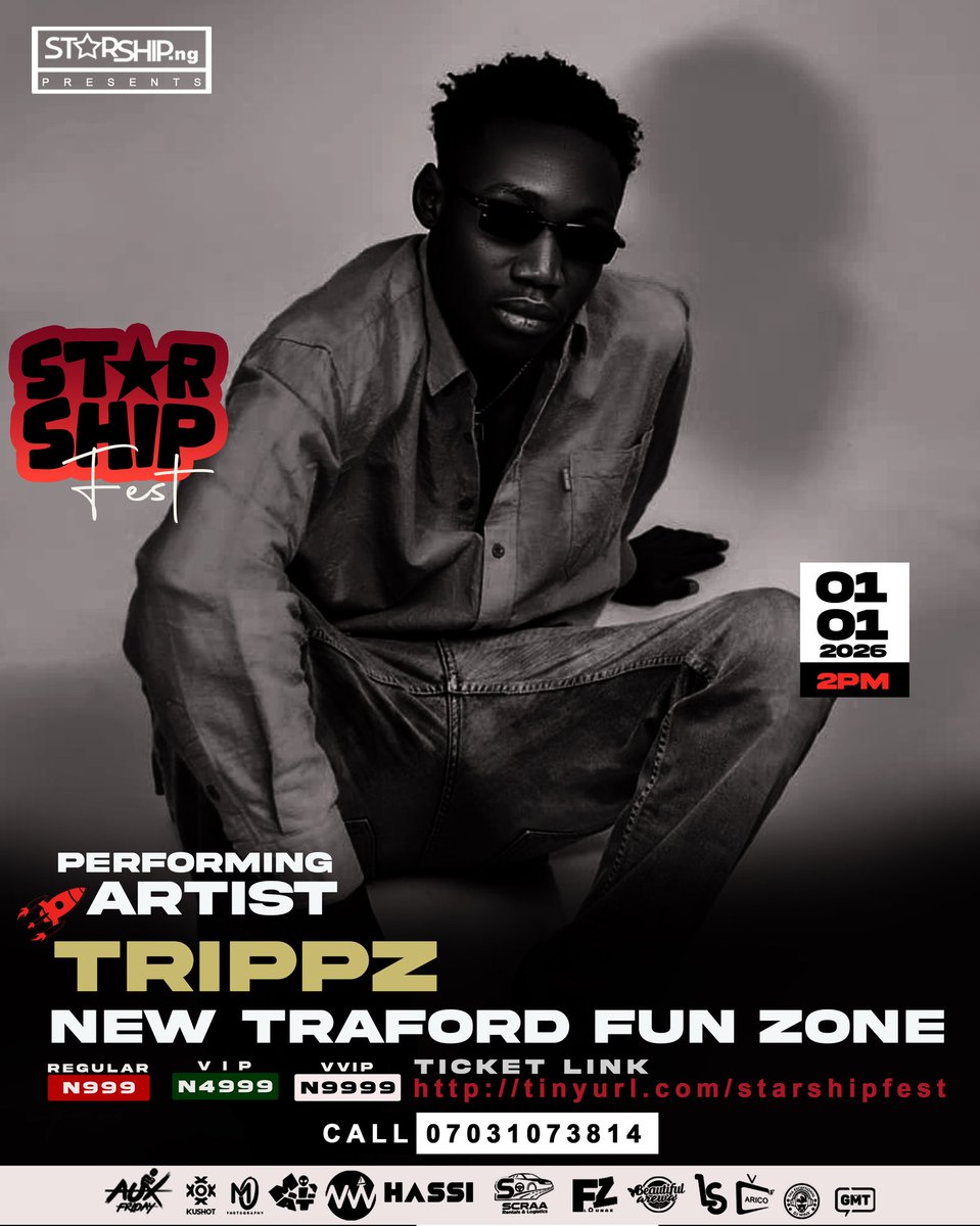Starshipng's tweet image. A GUARANTEED FIRE. 🔥
Book TRIPPZ Trippz Alfie and get flames.It's that simple.....

He will be performing LIVE at #starshipfest2026.

The festival just got hotter.
🎟️ Get in the heat: tinyurl.com/starshipfest