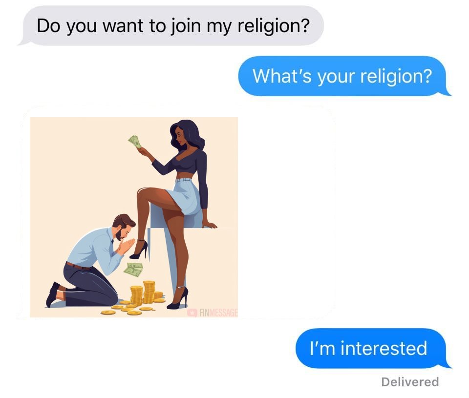 FINmessage's tweet image. it's still not too late to join the fastest-trending religion of 2026!🙇‍♂️