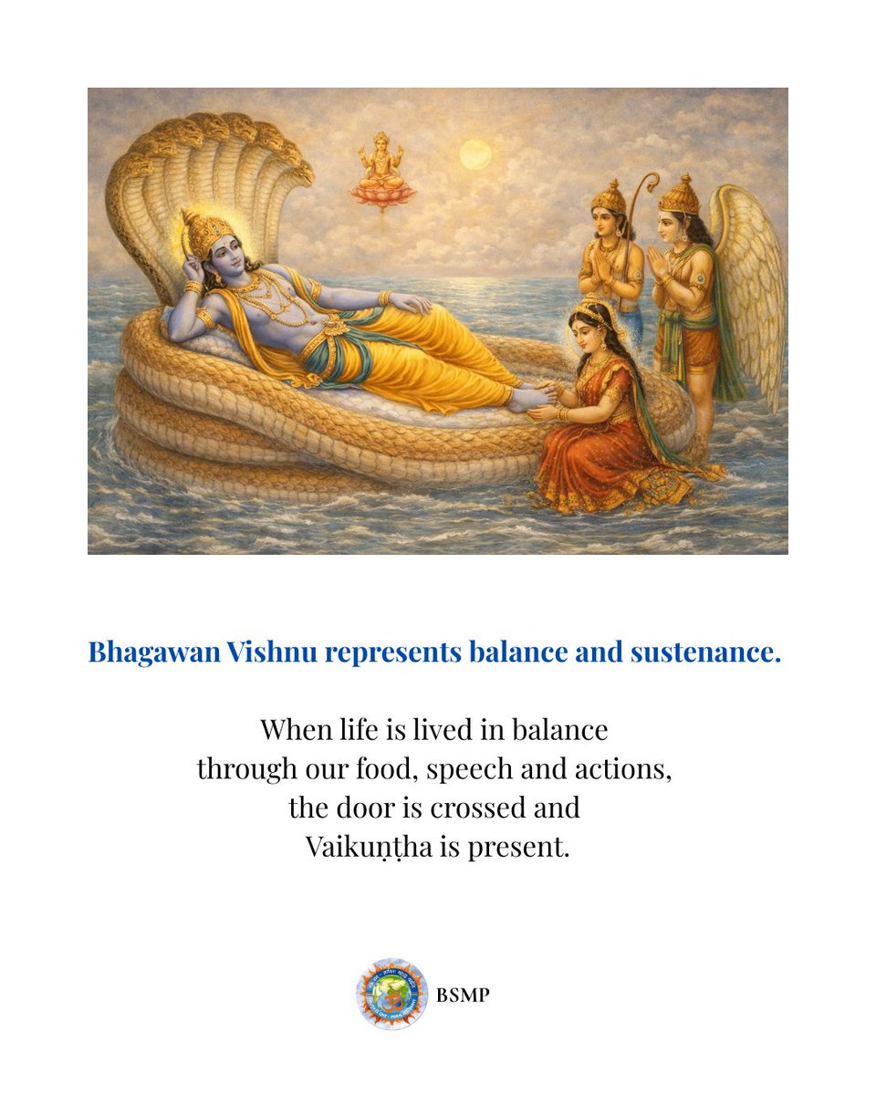 This is the real Vaikuṇṭha Dvāra. So Vaikuṇṭha Dvāra is not a place we go to.  It is a state we grow into, through the way we live.

#BhaarateeyaSanskruti #Utsava #dharmicliving #VaikunthaEkadashi #indianculture #FestivalsOfIndia #sanatanadharma #IndianTraditions #bsmp
