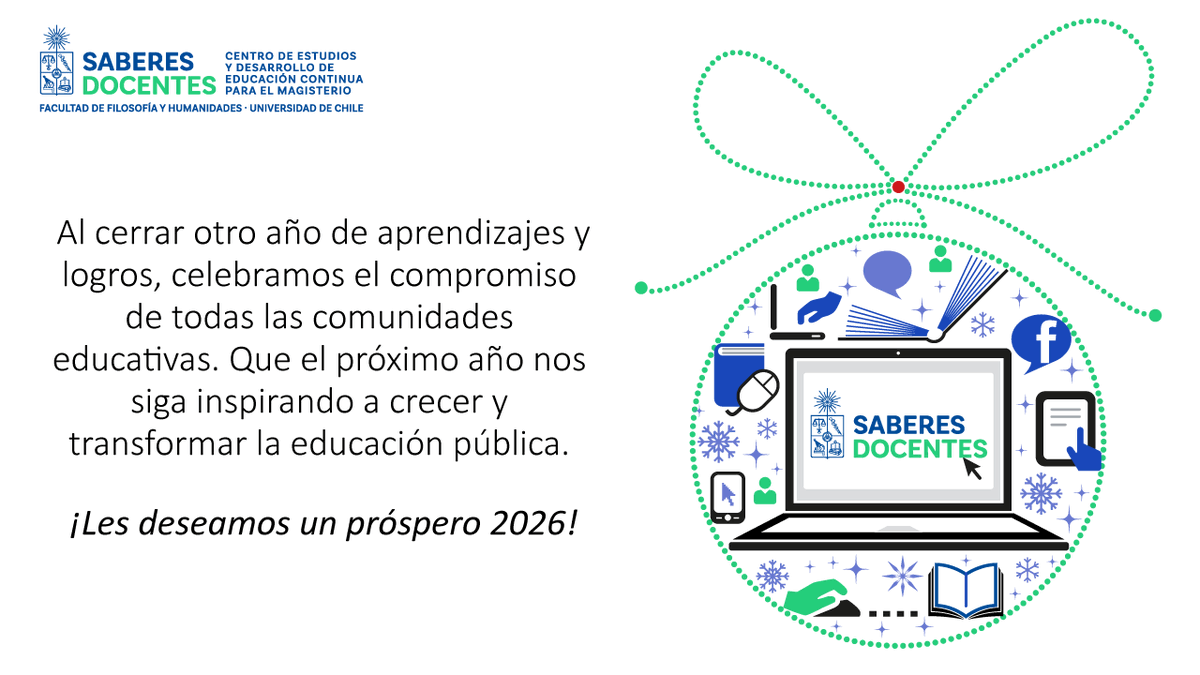 Cerramos el año agradeciendo a todas las comunidades educativas por su compromiso y trabajo constante. 💙

Que el 2026 nos siga impulsando a fortalecer la educación pública.

¡Les deseamos un próspero 2026! ✨

#SaberesDocentes