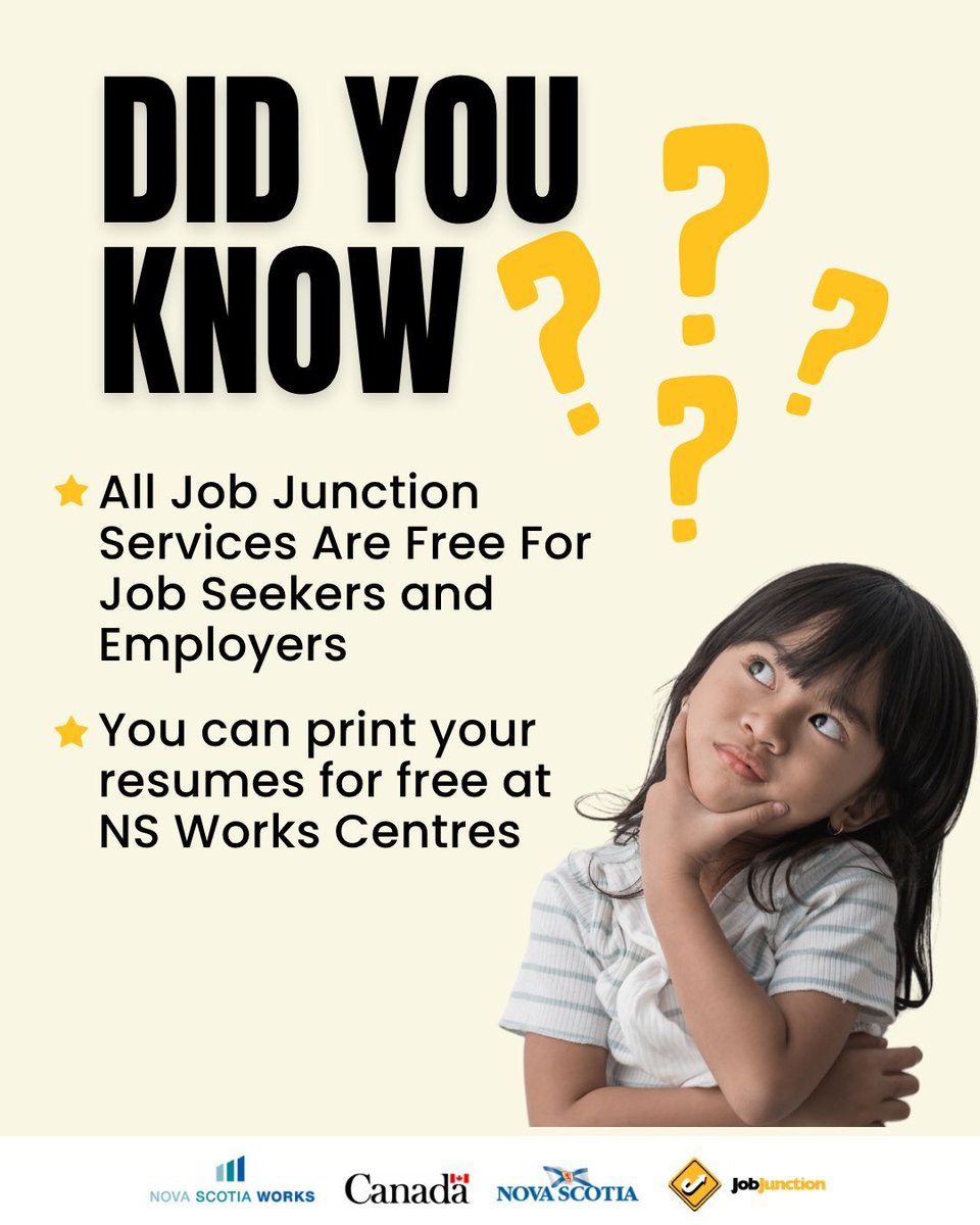 Job_Junction's tweet photo. DYK: All services at Job Junction are no cost to you! Stop by our Resource Centre or visit https://t.co/J2SPpiHRZ3 to learn more about our FREE services, workshops & programs!
#knowledge #confidence #determination #successful
#interview #AcedIt #jobmarket #hidden #resume https://t.co/cN8pePtkly