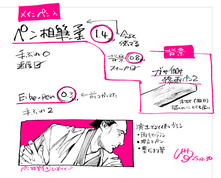 よく使うペン
最近はひたすら「ペン相筆」使わせていただいています。まとめるまでもなかった……
https://t.co/Y7F2u6Bwhy 