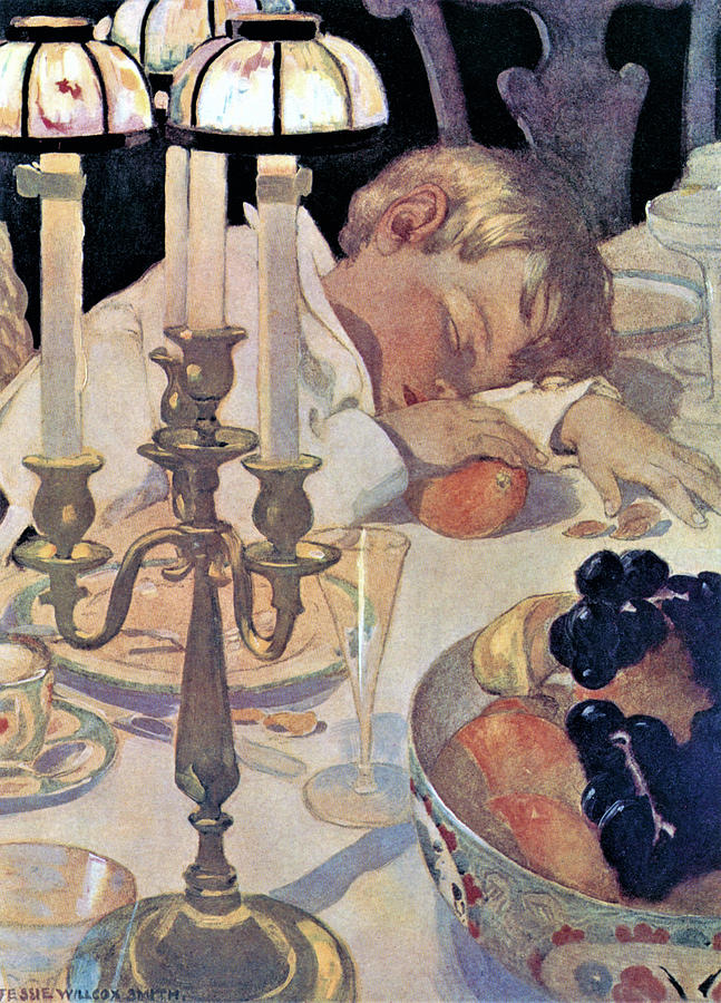 ジェシー・ウィルコックス・スミス
（Jessie Willcox Smith、1863-1935）
『おとぎ話を聞いた後で』
（After listening to a fairy tale）