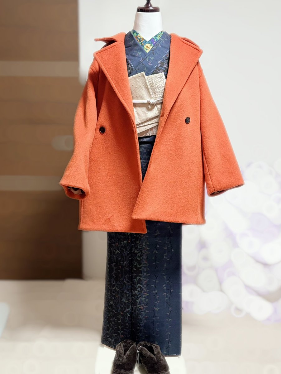 集中コーディネート勉強○3日目
着物→大島紬(貰い物だけど新品？)
帯→大塚呉服店
帯締め→KIMONO MODERN
半衿→tsubakian
草履→やまと
コート→SHIPS

デカサイズコートなので合う気がする(まだ試してない)