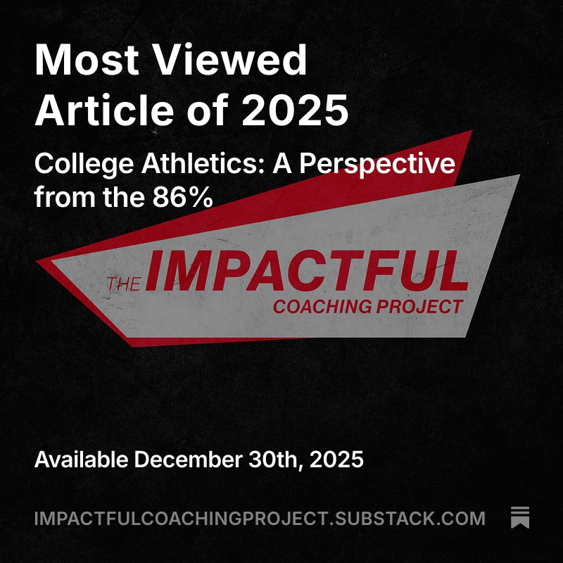 ICP_Project's tweet image. Every once in a while, we write something that’s a little outside our lane.  This year, that post ended up being our most-read piece on Substack.

It wasn’t about coaching tactics or culture—it was about college athletics from the perspective of the other 86% of schools that…