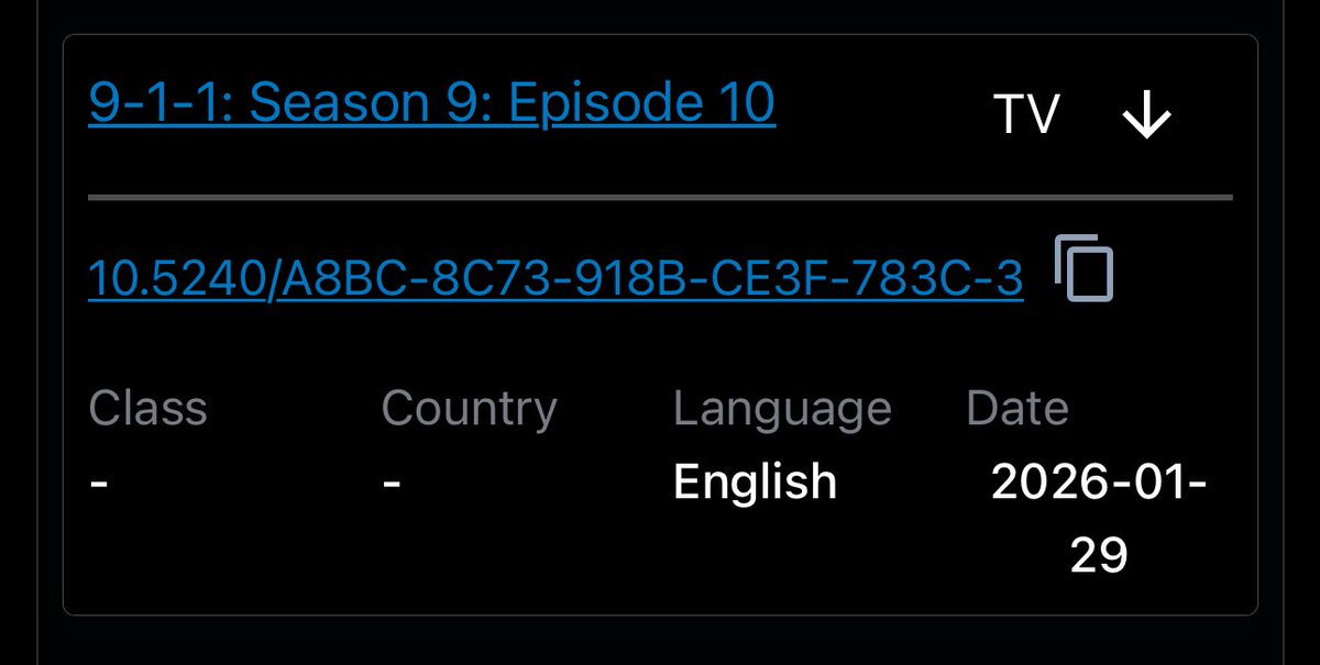 911TVNEWS's tweet image. 9x10’s title, which was supposed to be released today, has been withheld. 

It has been registered simply as “9-1-1: Season 9: Episode 10”