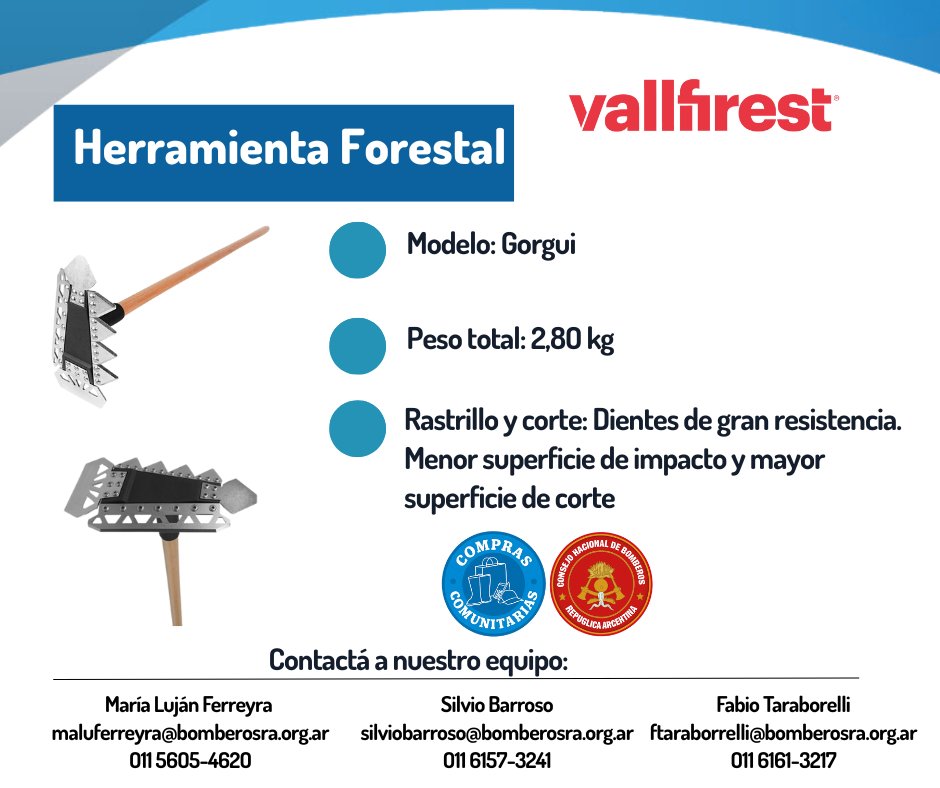 bomberosRA's tweet image. #ComprasComunitarias   #Productos🚨¿Sabías que la Herramienta Forestal Gorgui Vallfirest está diseñada exclusivamente para la prevención y extinción de incendios forestales🔥🌲?➡️ Comunicate con nuestro equipo por info y asesoramiento: bomberosra.org.ar/snbv-compras-c…