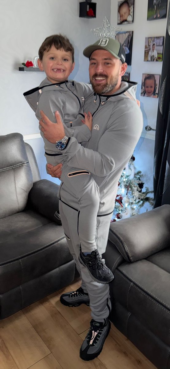 Dad and lad in the flux active wear rigs