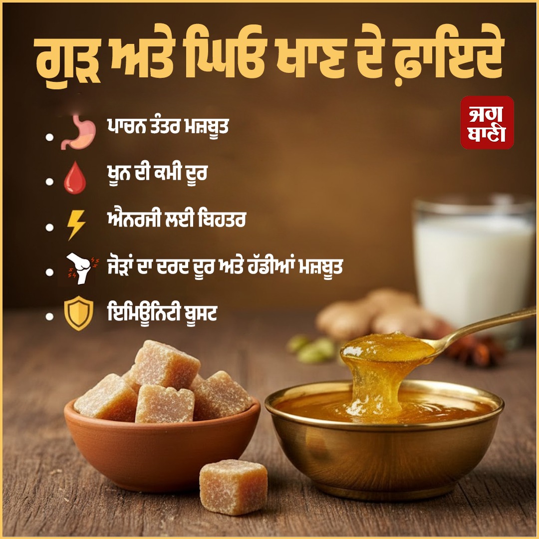 JagbaniOnline's tweet photo. ਗੁੜ ਅਤੇ ਘਿਓ ਖਾਣ ਦੇ ਫ਼ਾਇਦੇ
#Jaggery #Honey #Benefits #HeathTips #Jagbani https://t.co/T2MijCz338