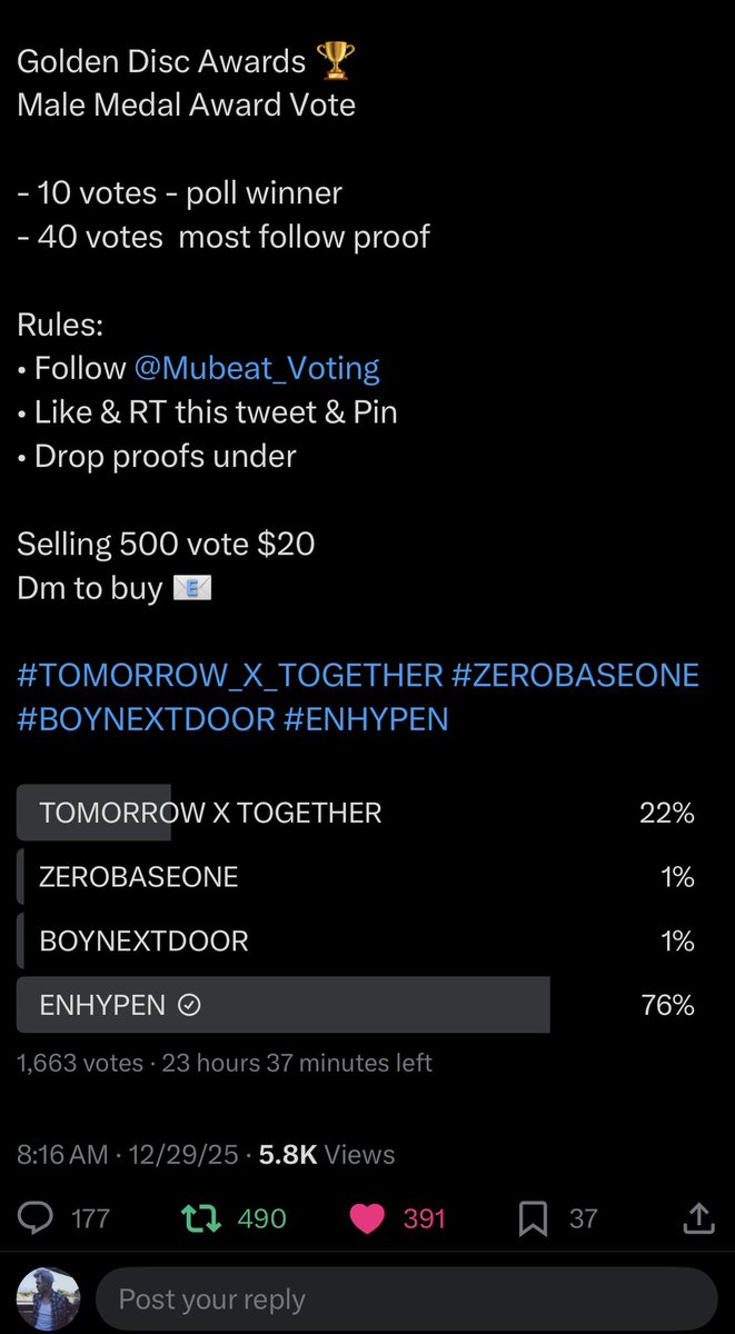 doybluntz's tweet photo. @Mubeat_Voting @ITSFLCKR #ENHYPEN https://t.co/MU1gAjmcU0