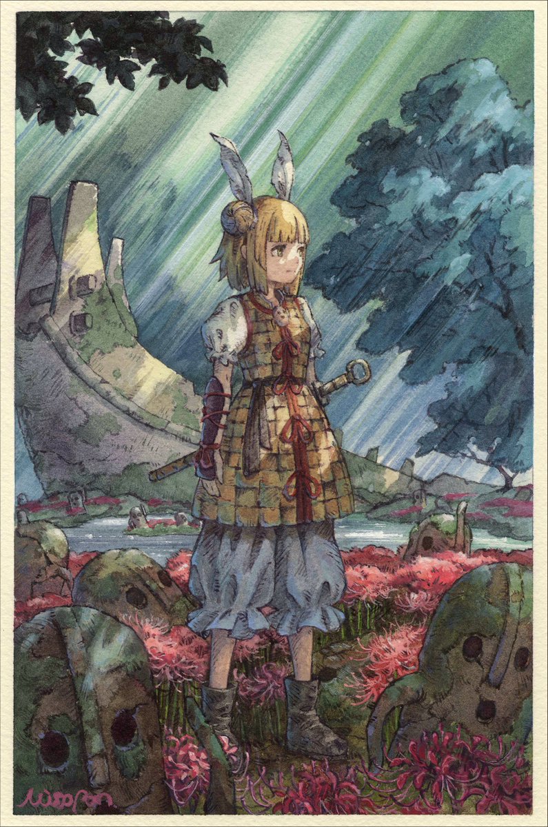 今年は数年ぶりに水彩で東方のイラストを描いたり、100号サイズの制作