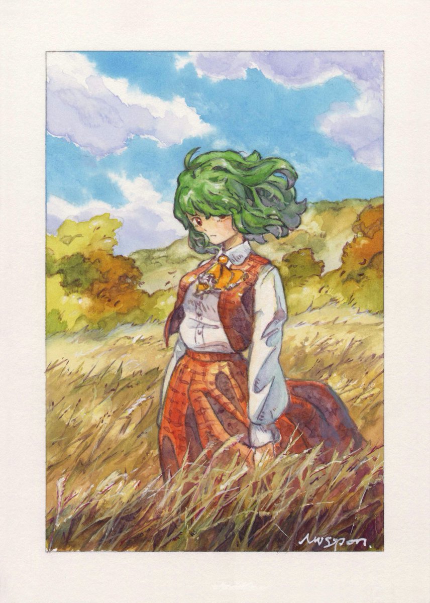 今年は数年ぶりに水彩で東方のイラストを描いたり、100号サイズの制作