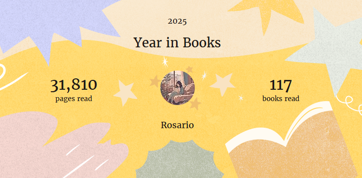 rorosaur's tweet image. All caught up in my reading for the year! Now to wait for storygraph to drop their reading recap for the year. 📚