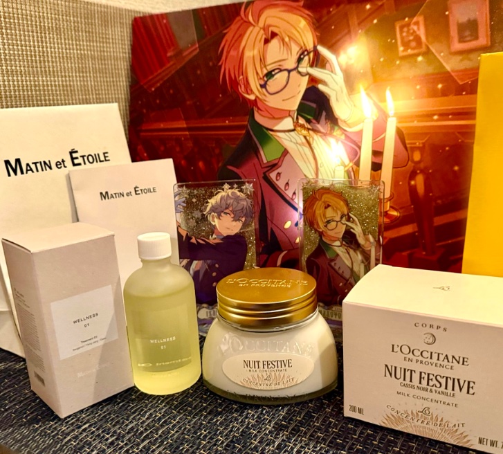 pbnmren's tweet photo. マタニュイでボディケア揃えた🕯️

 ロクシタンの今季の〝NUIT〟 FESTIVEが好きな香りだったのと、ちょうど〝MATIN〟 et ETOILEのポップアップやってたからヘアオイル買った♡
乾燥ケア探してうろうろしてたらニュイもマタン様も見つけて運命感じちゃったね……お風呂が楽しみになってうれちー❣️🎄🎁 https://t.co/mdvOk9fiJB