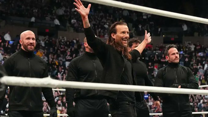 wrestle_hist's tweet photo. 12/30/2023
Adam Cole, Matt Taven, Mike Bennett, Roderick Strong, Wardlow, & Kyle O'Reilly formed the Undisputed Kingdom at World's End from the Nassau Coliseum in Uniondale, New York.
#AEW #AEWWorldsEnd #UndisputedKingdom #AdamCole #MattTaven #MikeBennett #RoderickStrong https://t.co/Hkxe4O7HKj