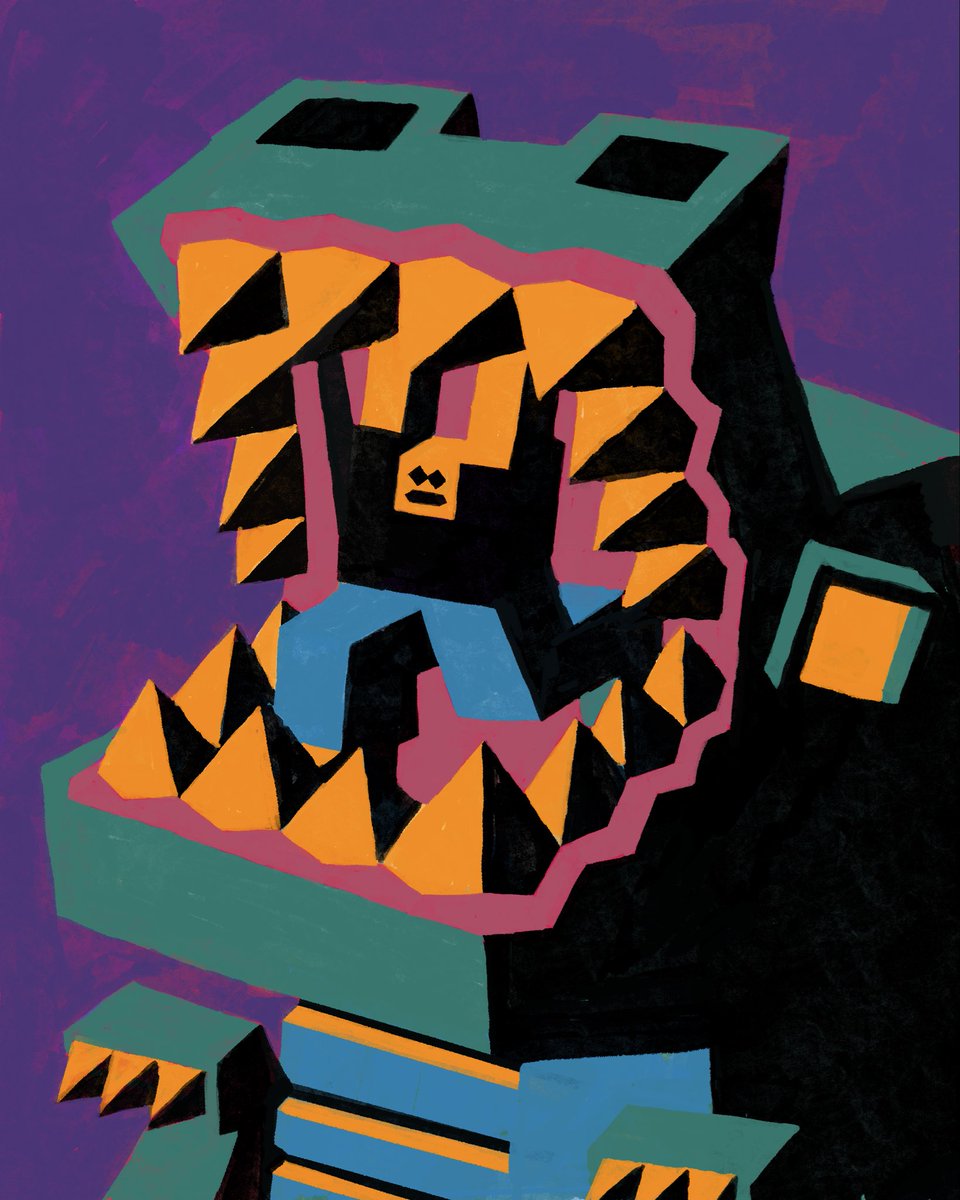 snapout_'s tweet photo. Mid-process, I overpaint some colors I think are too overstimulating. Taming it with a more muted color. Try to train myself to work and get comfortable with more understimulating colors. https://t.co/RYn7t9zp1R
