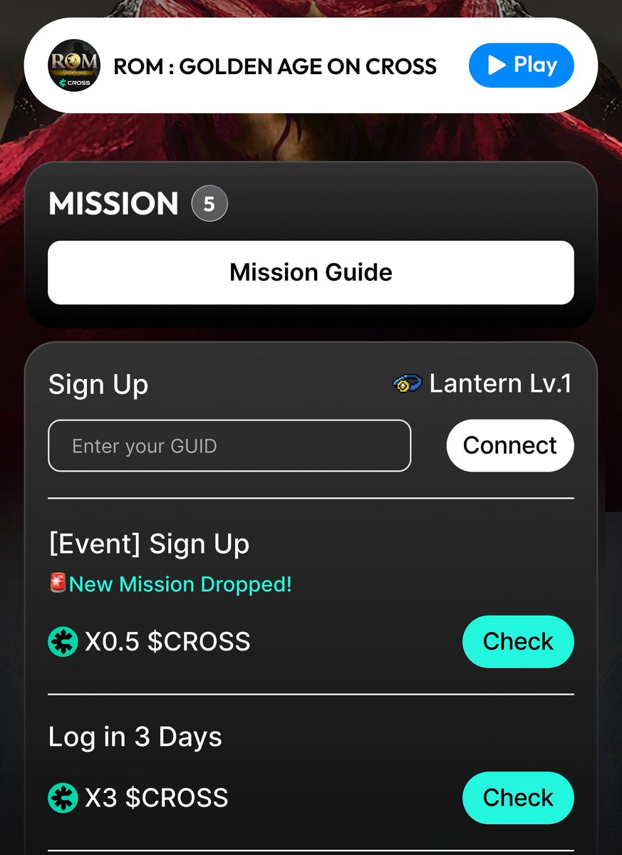 ROM on CROSS  Login 3-Day Mission — Rewards Tripled!!🎉

Log in for 3 days: 1 $CROSS → 3 $CROSS 

⏳This is a limited pool offer - rewards for the first 10,000 users only 

Don’t miss out — ROM is getting more rewarding every day. 

Join the mission now on