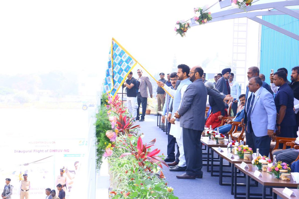 RamMNK's tweet photo. Honoured to flag off a defining lift-off for India’s civil aviation ecosystem. The inaugural test flight of HAL’s Advanced Light Civil Helicopter 'Dhruv NG' marks a major Atmanirbharta milestone. 

A Made-in-India rotary-wing for civil and commercial operations is a proud testament to our indigenous engineering capability. It reflects India’s strength to design, develop and manufacture world-class helicopters. 

Under the visionary leadership of Hon’ble Prime Minister Shri @narendramodi Ji, India has moved decisively from ‘Import Dependency’ to ‘Indigenous Reliability’.

Dhruv with the indigenous Shakti engine reinforces our rise as a reliable global aviation manufacturing hub.

భారతీయ పౌర విమానయాన రంగంలో ఒక చారిత్రాత్మక "లిఫ్ట్ ఆఫ్"కు నేడు శ్రీకారం చుట్టాం. HAL రూపొందించిన అడ్వాన్స్‌డ్ లైట్ సివిల్ హెలికాప్టర్ "ధ్రువ్ NG" తొలి పరీక్షా విమానం ఆత్మనిర్భర భారత్ దిశగా మరో కీలక మైలురాయి.

పౌర, వాణిజ్య అవసరాల కోసం పూర్తిగా మేడ్ ఇన్ ఇండియాగా రూపొందిన ఈ రోటరీ వింగ్, మన దేశీయ ఇంజినీరింగ్ ప్రతిభకు గర్వకారణం. ప్రపంచ స్థాయి హెలికాప్టర్లను డిజైన్ చేసి, అభివృద్ధి చేసి, తయారు చేసే సామర్థ్యాన్ని భారత్ మరోసారి చాటింది.

గౌరవ ప్రధాని శ్రీ నరేంద్ర మోదీ గారి దూరదృష్టి నాయకత్వంలో భారత్ "ఇంపోర్ట్ డిపెండెన్సీ" నుంచి "ఇండిజెనస్ రిలయబిలిటీ" వైపు దృఢంగా అడుగులు వేసింది.

దేశీయ శక్తి ఇంజిన్‌తో కూడిన ధ్రువ్, గ్లోబల్ విమానయాన తయారీ హబ్‌గా భారత్ ఎదుగుదలకు మరింత బలం చేకూరుస్తోంది.

@HALHQBLR