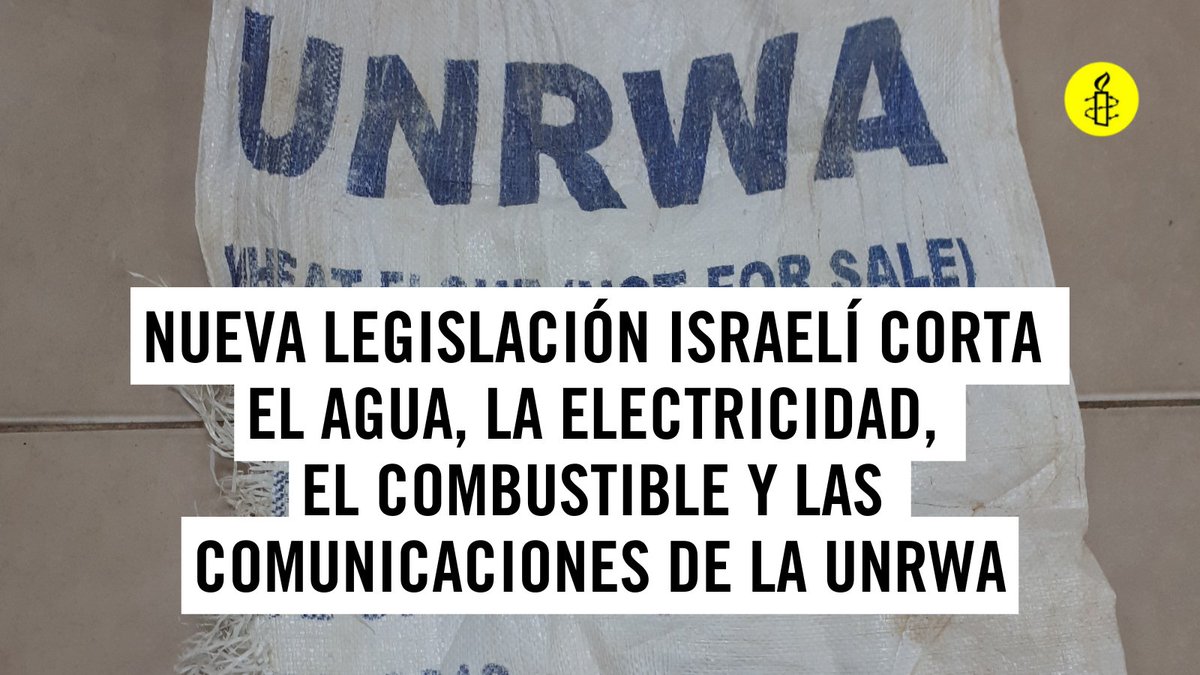 Ayer, el parlamento israelí aprobó una nueva legislación contra la <a href="/UNRWA/">UNRWA</a> La legislación corta el agua, la electricidad, el combustible y las comunicaciones de la UNRWA y otorga al gobierno de Israel autoridad para expropiar propiedades de la ONU - <a href="/ONU_es/">Naciones Unidas</a> - en Jerusalén