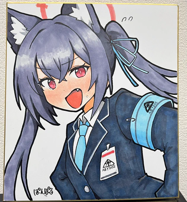 今回、人にあげる用に描いた色紙です。
