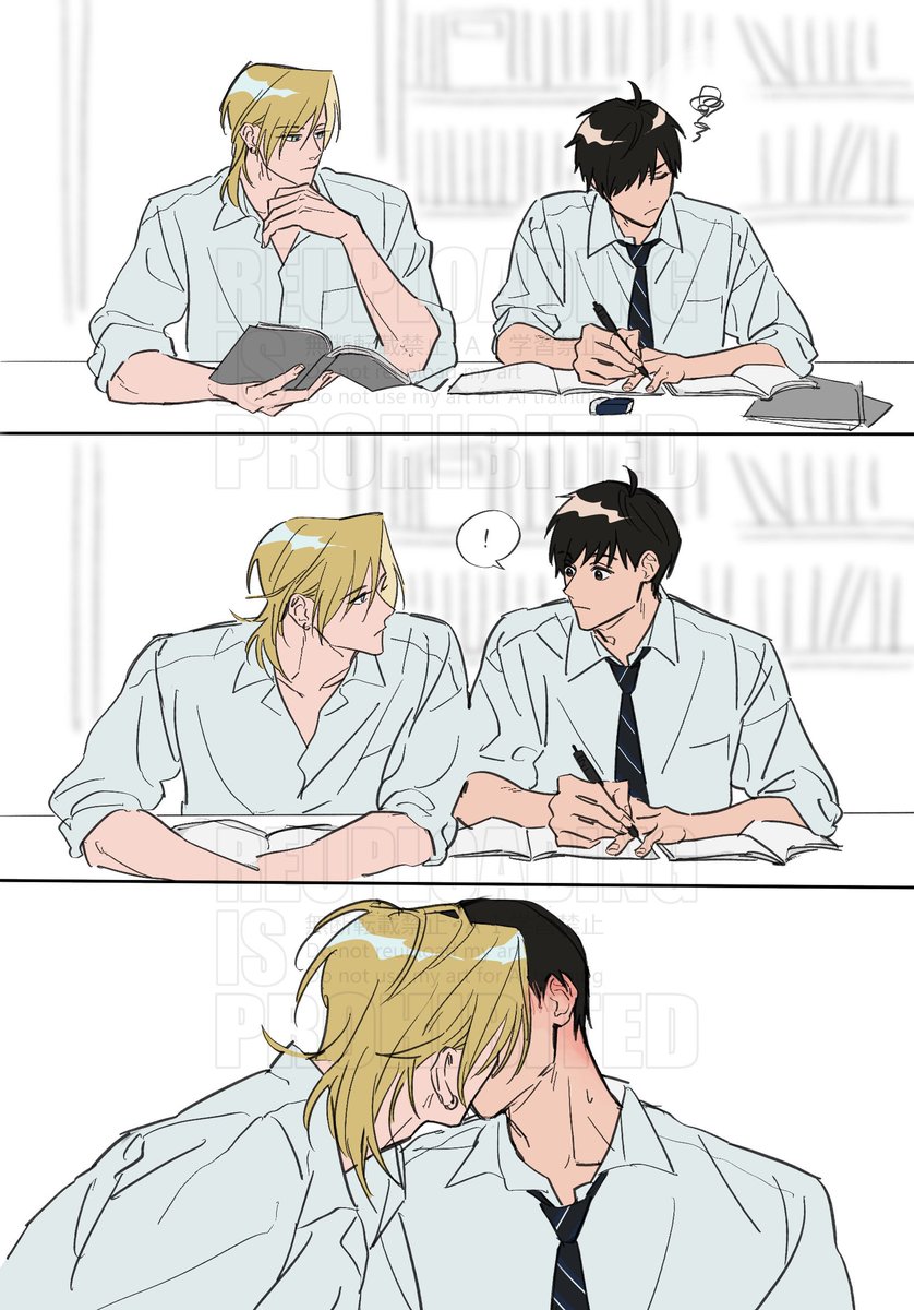 _nemodesu_'s tweet image. 2025は学パロの年でした🐱🐰