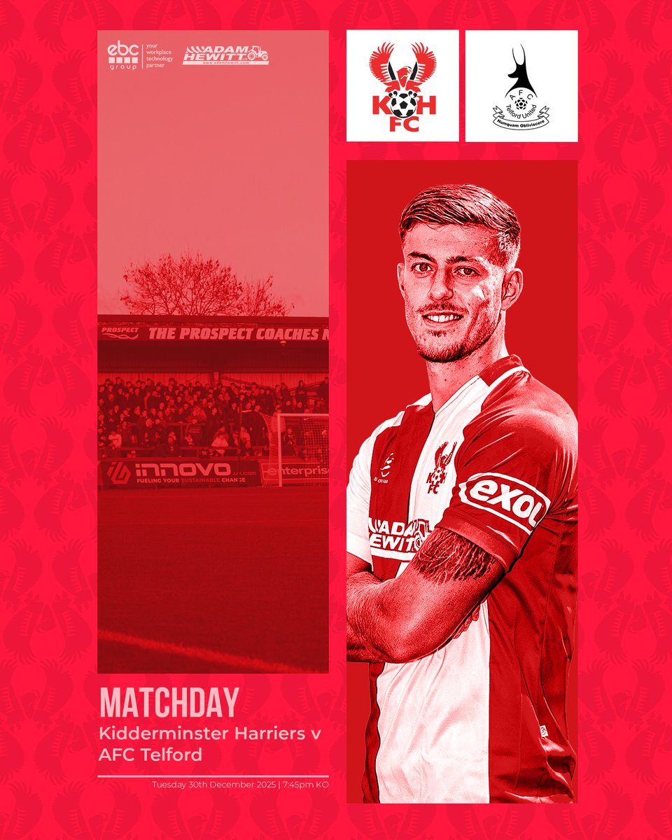 🏠 Back at Aggborough for our final fixture of 2025!

Tickets ➡️ bit.ly/4qD7R74

#Harriers 🦅