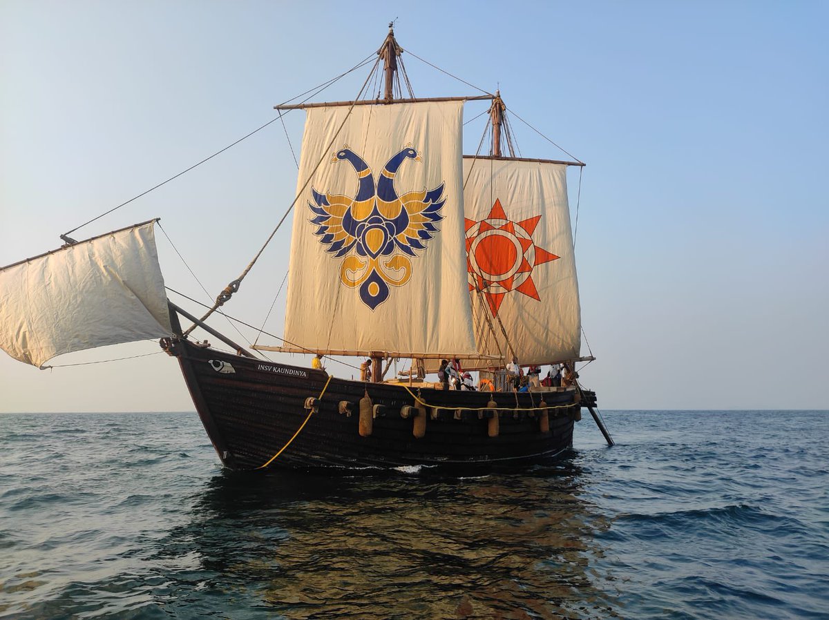 annamalai_k's tweet photo. INSV Kaundinya is not just a ship; it is a civilisation setting sail again from the shores of Bharat. 

Built entirely using the ancient Indian stitched-ship technique, without an engine or metal fastenings, this 5th-century-style vessel powered only by wind and sails showcases the genius of our ancestors and the depth of our shastric and traditional knowledge systems.

As it embarks on its maiden voyage from Porbandar to Muscat, retracing our historic trade links with the Gulf, the journey stands as a living tribute to India’s rich maritime heritage and our age-old connect with the Indian Ocean. 

Under the visionary leadership of our Hon PM Thiru @narendramodi avl, projects like INSV Kaundinya celebrate our past, inspire confidence in our present, and declare to the world that a self-reliant, resurgent Bharat is reclaiming its rightful place on the seas.