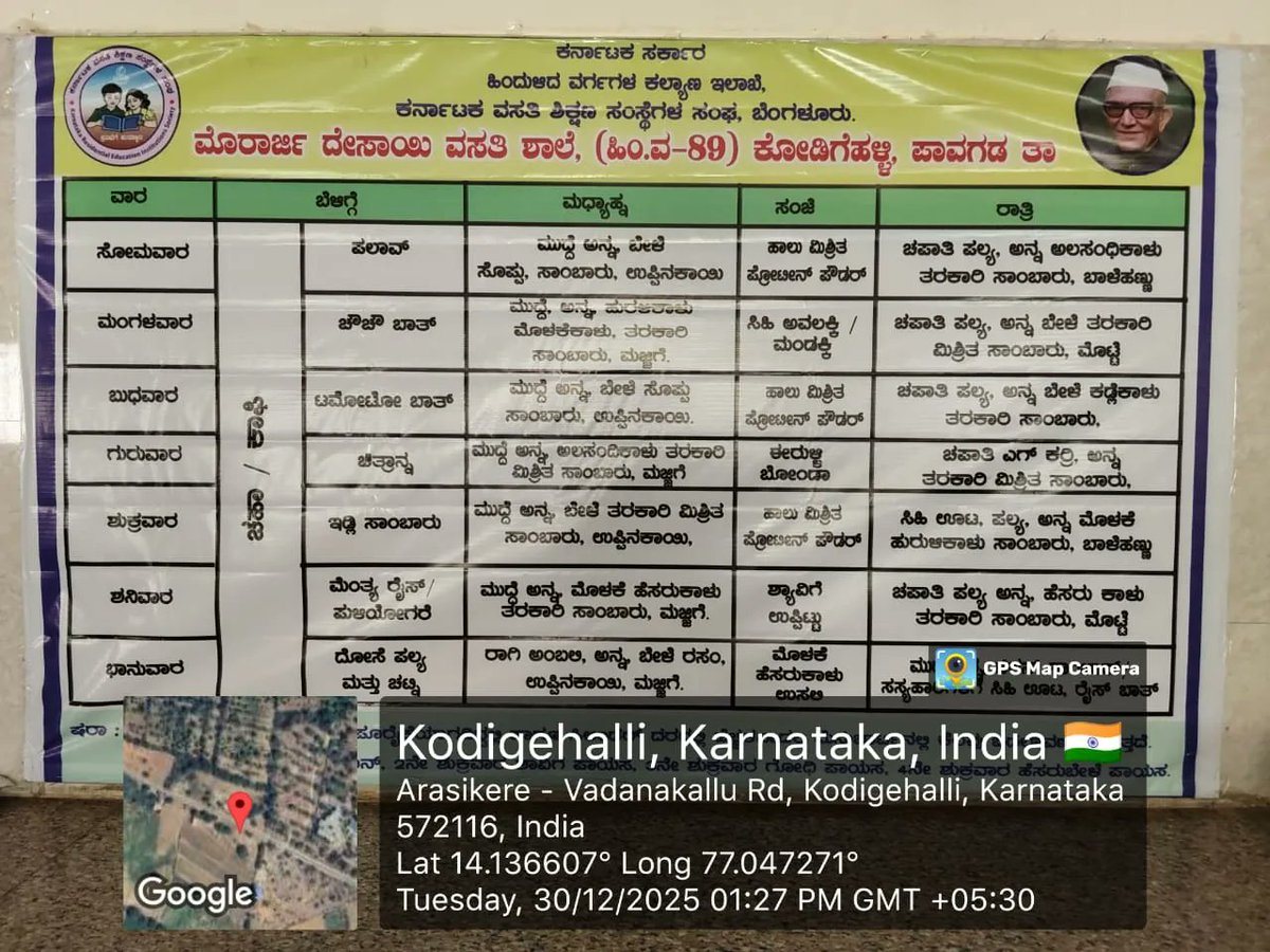 89Mdrs's tweet photo. Afternoon lunch  #SocialAudit_SWDMeals #SocialWelfare_Karnataka https://t.co/W6GBEdfTAC