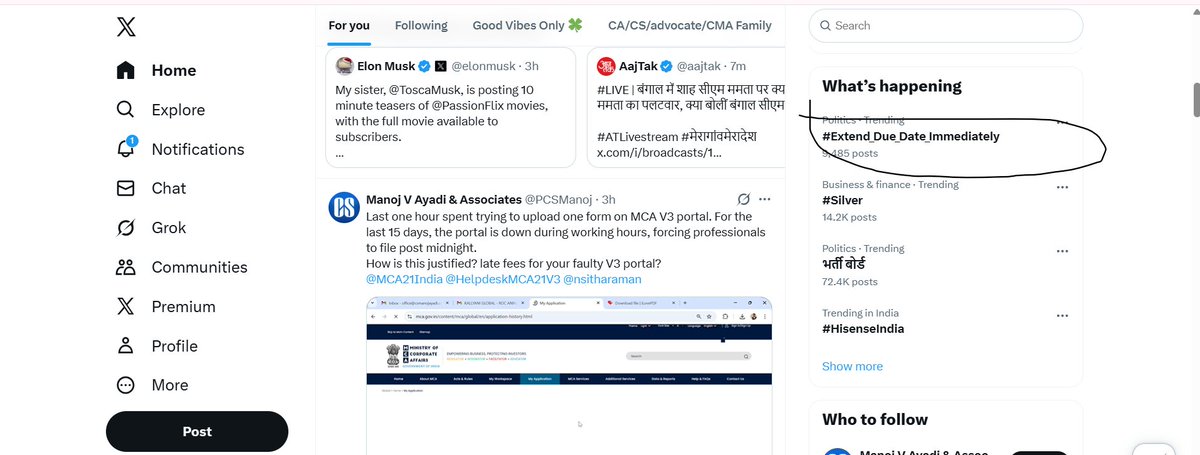 caaruntrivedi's tweet photo. trending on twitter also #extend_due_dates_immediately @MCA21India #Extend_due_date_now https://t.co/g2Xas9YRq6