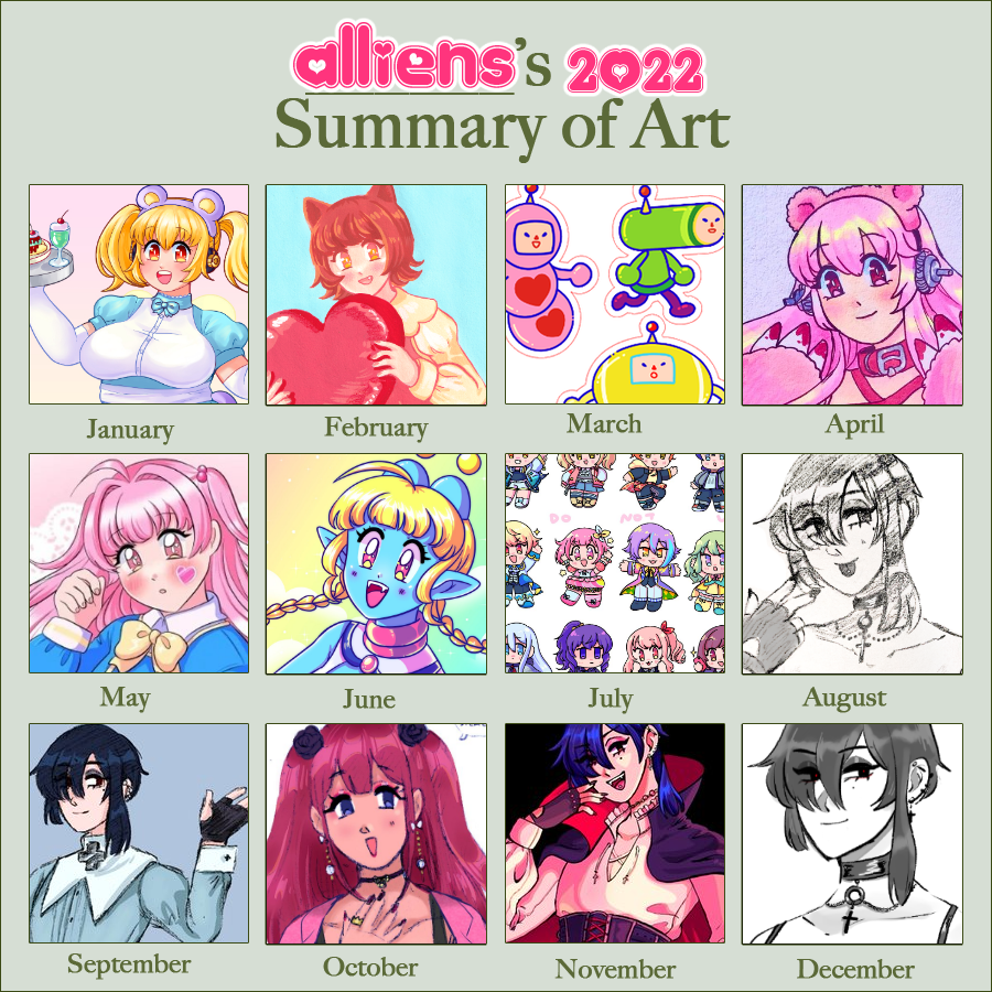 alli_ens's tweet photo. heres a bunch of older ones! im so pissed i didnt use the stupid green DA template in 2021 T_T i should re-edit it to match https://t.co/oVD0AgNtPh