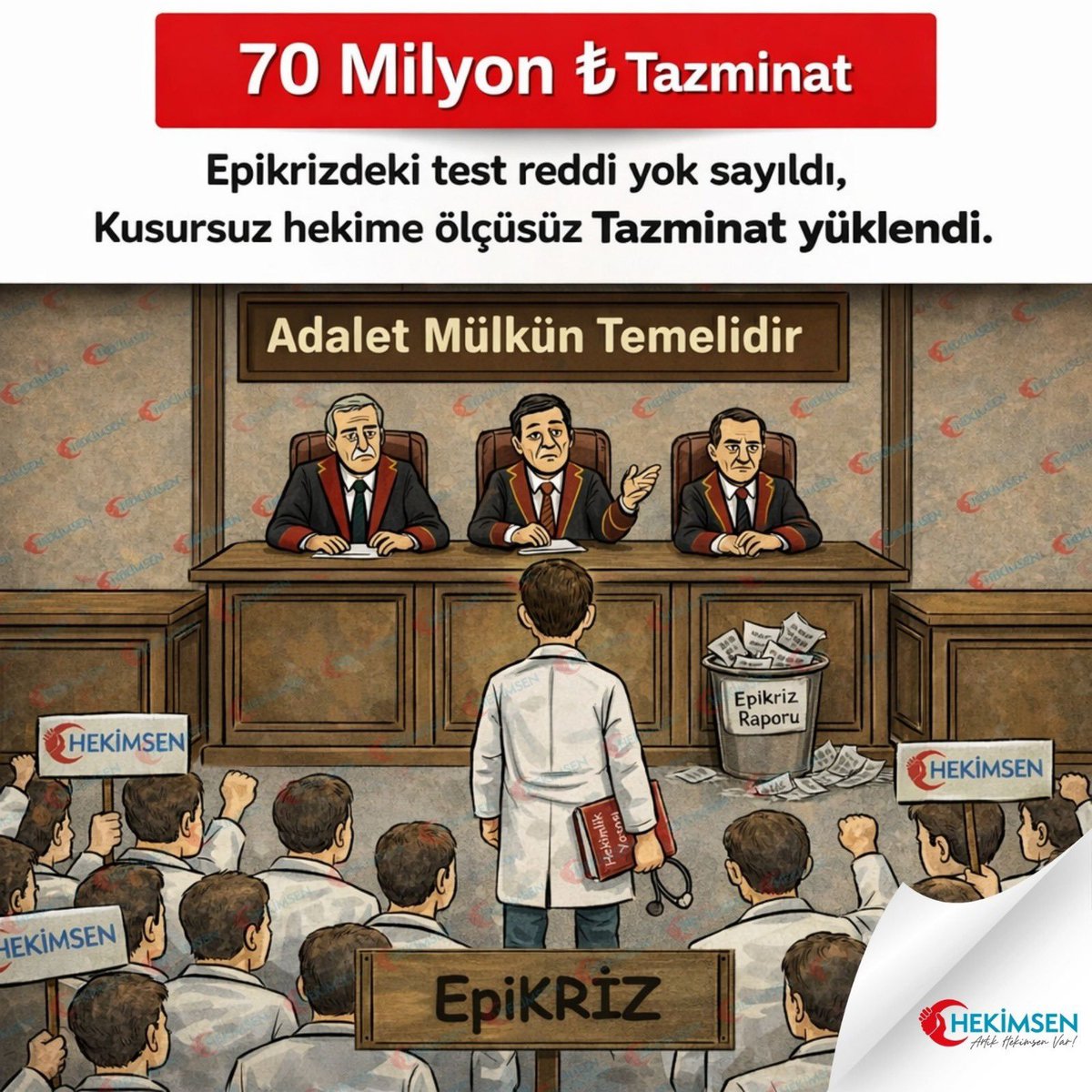 🚨 TÜRKİYE’DE TIP CAMİASINI SARSAN KARAR 🚨
❝ Test istemiyorum ❞ dedi…
 👉Hekim, hastasının kararına saygı gösterdi.
 👉Sonuç: 77 MİLYON ₺ TAZMİNAT!
🧨 Evet, yanlış okumadınız.
Üstelik hastanın bu talebi epikrizkayıtlarda açıkça yer almasına rağmen.
💥 Sonuç:
 ➡️ 77 MİLYON ₺