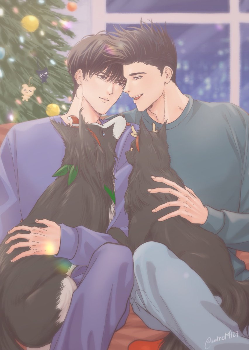 Merry (belated) Christmas from Sendoh-Rukawa household 🎄✨🧍🏻🧍🏻🐕‍🦺🐈‍⬛✨🎄