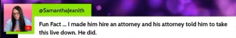 4WickCandle's tweet photo. Fun Fact ... Samantha lied to a police officer over and over and over and over, and I will prove it with all the livestreams Sam took down 📝
#Lawfare
#SamanthaBelieves
#SamanthaLies
#FebruaryIsComing https://t.co/0urkukile0