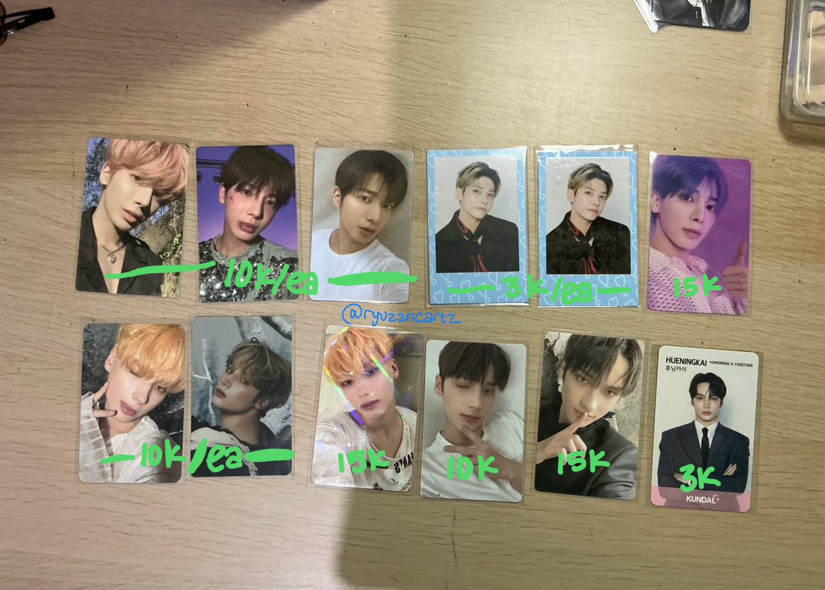 [HELP RT] CLEARANCE SALE PHOTOCARD TXT‼️

🏠 Dom. Bandung

📌 Min. take 3 pc buat yang harga under 10k
💸 Inc. packing
⚠️Exc. adm 🍊 7,5% &amp; biaya penanganan 1.250

t. wts want to sell pc photocard txt tomorrow x together yeonjun soobin beomgyu hueningkai taehyun beruang ld pob