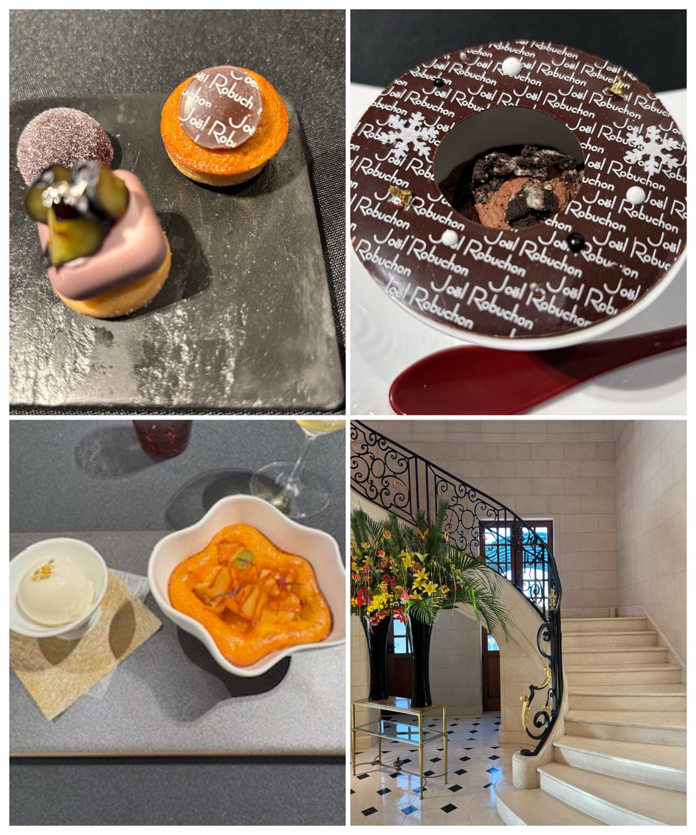 今年も年末はロブションに行って来ました。今年は2階には行かず1階へ。年に1,2回しか行きませんが、
友達とはもう8年ほど通ってます💕
2階はデザートワゴンが凄いけど、
友達共々年々余り量が食べれなくなってて、1階で充分って話しに成りました🤣品数が少ないのにした割にはお腹いっぱいでした😅