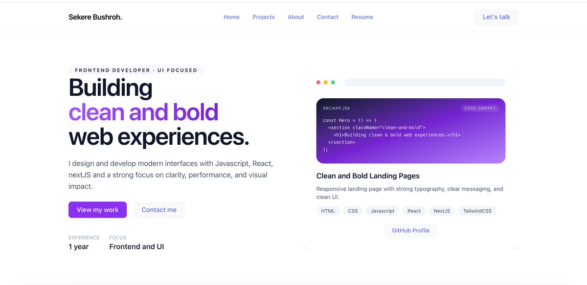 bush_rohh's tweet photo. Hi everyone,
I’m Sekere Bushroh, a frontend developer still learning and building projects as I grow.
Here’s my portfolio {https://t.co/D53iloNDmT}
I'll really appreciate feedbacks

I am aslo open to internships, learning opportunities, and collaborations.

@sheksbravo https://t.co/GdDm5ihLzM