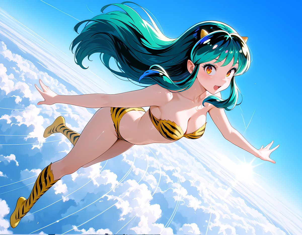 飛行イメージ：不採用イラスト紹介 ラムちゃん応援！ 非公式 #AIart