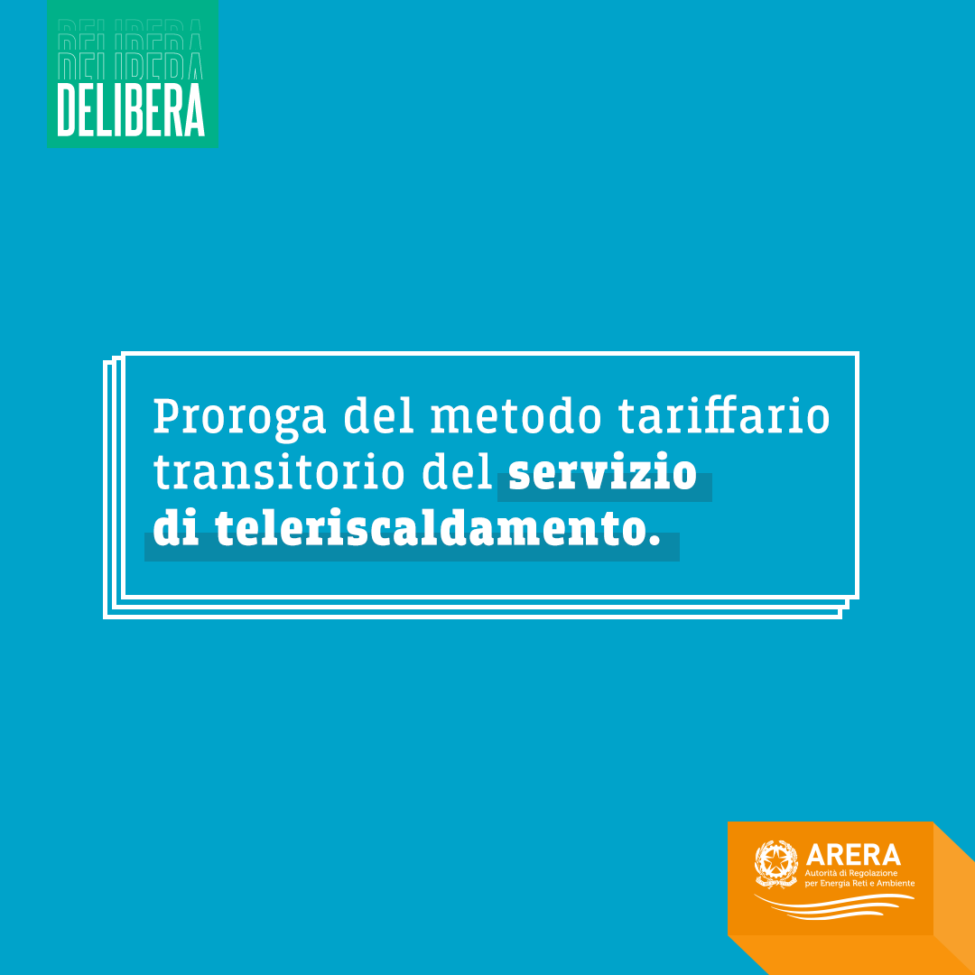 ARERA_it's tweet photo. Prorogato fino al 31 dicembre 2026 il periodo di applicazione del Metodo Tariffario Transitorio (MTL‑T) per il servizio di #teleriscaldamento.
La delibera introduce alcuni affinamenti al MTL‑T per garantirne continuità e corretto funzionamento.
Leggi qui: https://t.co/PkMuEPgO33 https://t.co/QI4Jv861cQ