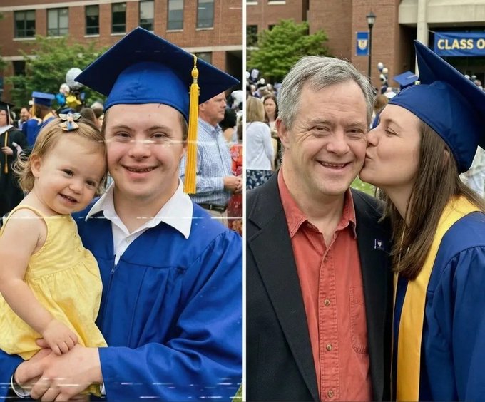 Her father has Down syndrome. The doctors said he couldn't raise her… But they were wrong.

Michael worked, he learned, he was there for her every step of the way. Her mother left when she was six months old, but he never did. Today, she studies at the same university, and he