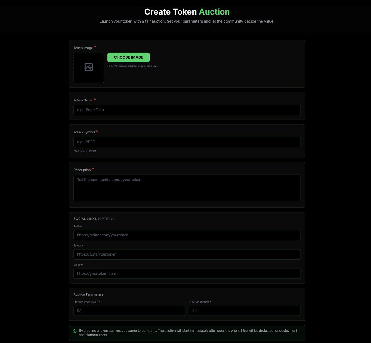 The First #Launchpad Auction on #Solana that allows anyone to create and  auction an On-Chain Mining token.
